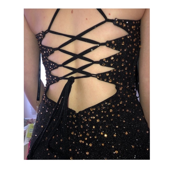 NWT Black/Gold Prom Dress - Picture 4 of 4